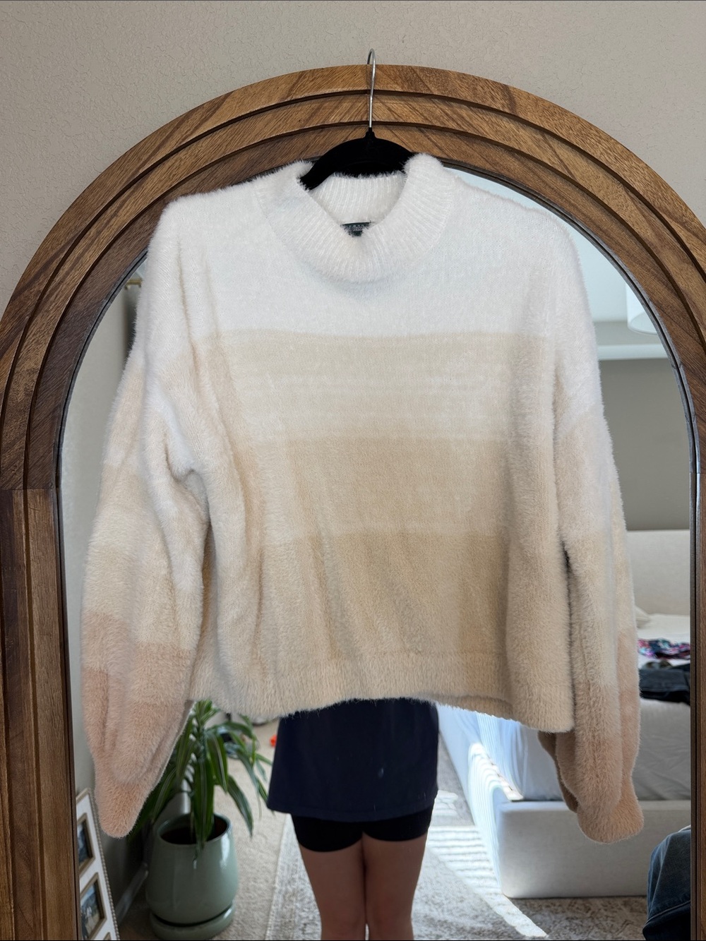 wild fable Cream and Tan Ombre Fuzzy Turtleneck Sweater